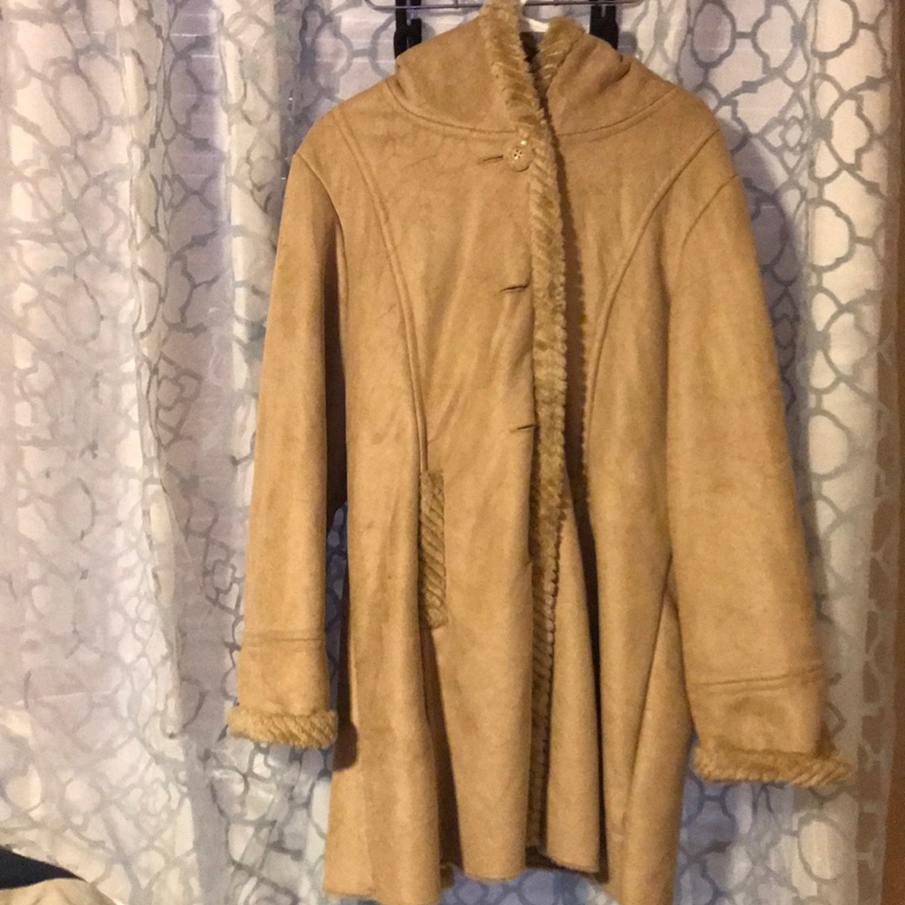 oversized long tan coat